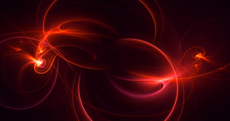 3D rendering abstract multicolor fractal light background