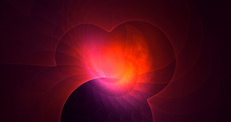 3D rendering abstract multicolor fractal light background