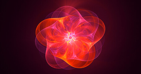 3D rendering abstract multicolor fractal light background
