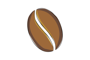 A hand drawn coffee bean isolated on white background. Good logo or design element for any project. 