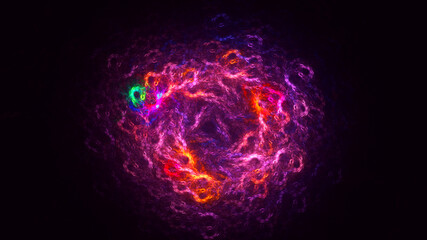 3D rendering abstract multicolor fractal light background