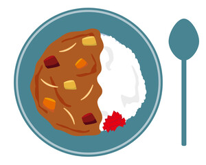 カレーライスのベクターイラスト