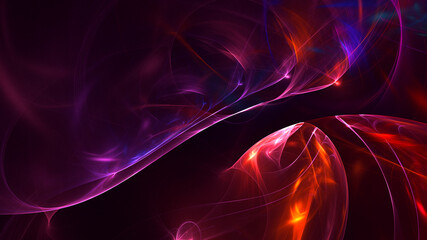 3D rendering abstract multicolor fractal light background