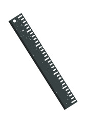 Black and white ruler icon with grunge texture. Vector flat illustration for web.