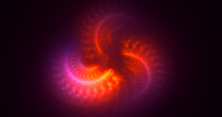 3D rendering abstract multicolor fractal light background