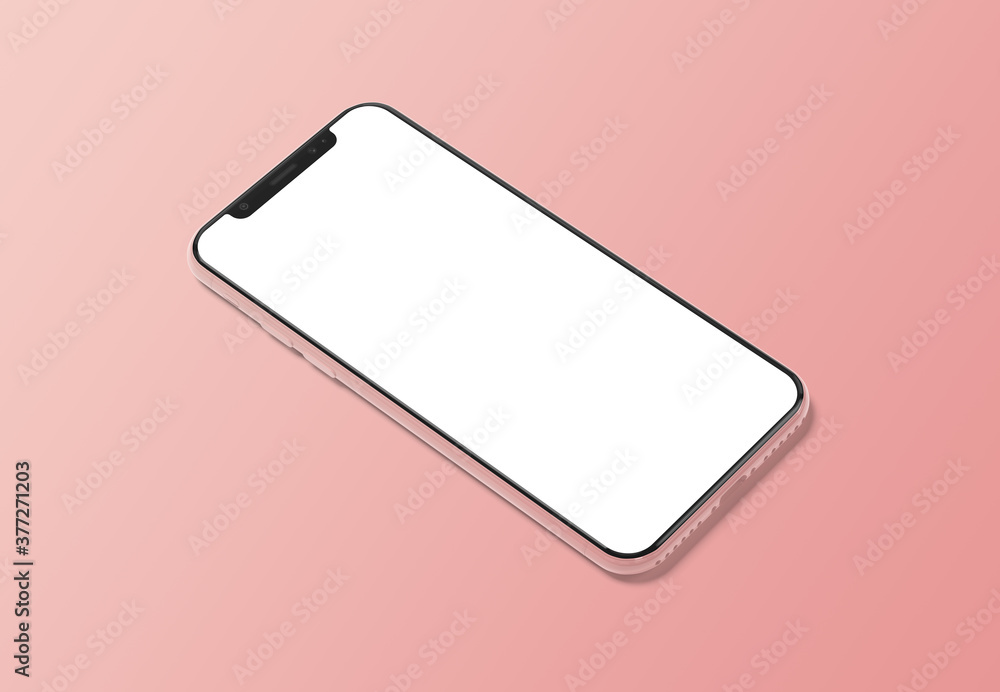 Aufkleber Modern smartphone mockup on gradient background 3D rendering