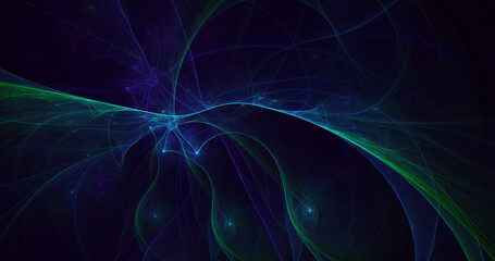 3D rendering abstract multicolor fractal light background