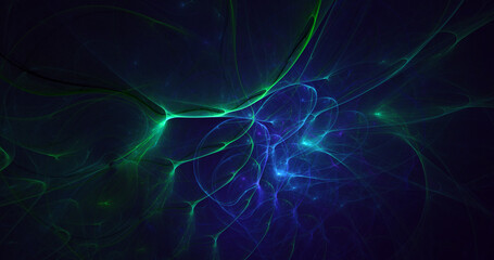 3D rendering abstract multicolor fractal light background