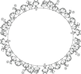 Vector cartoon monkeys background icon