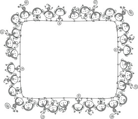 Vector cartoon monkeys background icon