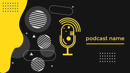 ABSTRACT TEMPLATE PODCAST MICROPHONE FLAT COLOR LIQUID DESIGN BACKGROUND VECTOR. GOOD FOR COVER DESIGN, BANNER, WEB,SOCIAL MEDIA