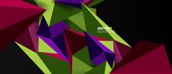 3d low poly abstract shape background vector illustration