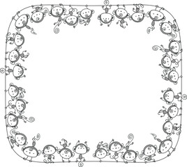 Vector cartoon monkeys background icon