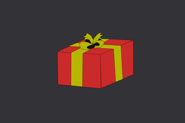 gift box on gray background. this photo illustrates the festive atmosphere. the photo shows a gift