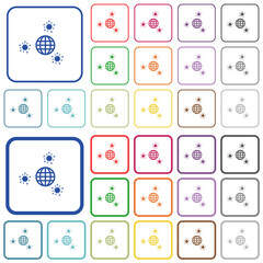 Pandemic outlined flat color icons