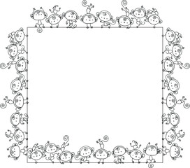 Vector cartoon monkeys background icon