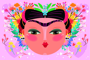 Frida Kahlo Portrait Illustration