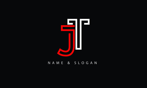 JT, TJ, J, T abstract letters logo monogram