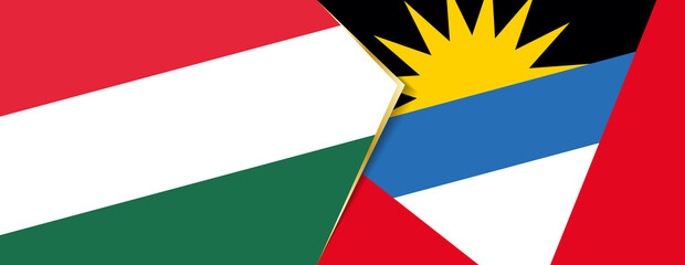 Hungary and Antigua and Barbuda flags, two vector flags.