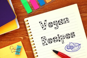Vegan Recipes inscription on the page.