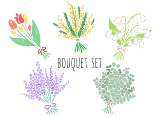 オシャレな手描きの花束　セット　スワッグ