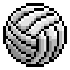 Fototapeta na wymiar A volleyball ball eight bit retro video game style pixel art sports icon