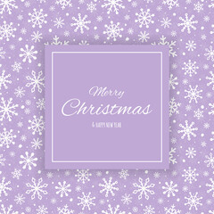 Christmas greeting card with festive snowflakes. Xmas wishes. Vector