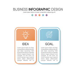 Infographic template with 2 steps. Simple diagram. Vector