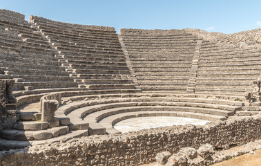 Italy. Ancient Pompeii (UNESCO World Heritage Site). Odeon (small theatre) built around 80 BC
