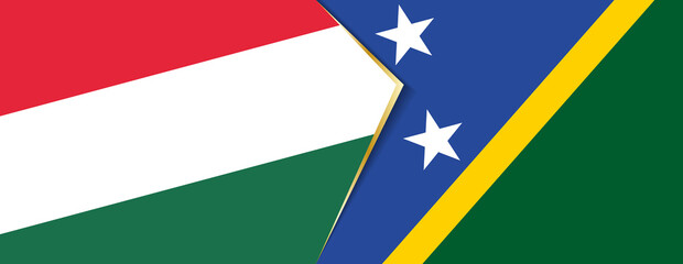 Hungary and Solomon Islands flags, two vector flags.