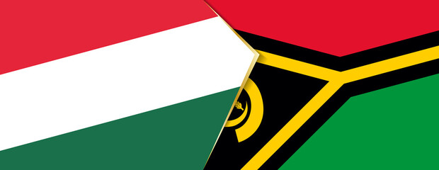Hungary and Vanuatu flags, two vector flags.