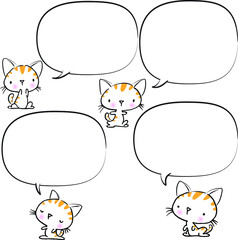 vector cartoon cats with speech bubble