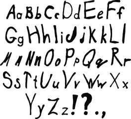 English alphabet, uppercase and lowercase letters.