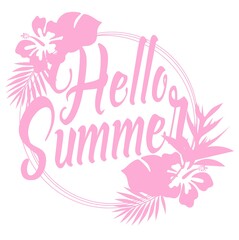 Print Hand-drawing silhouette background collection. Vector palm leaf, flowers. Element for design.