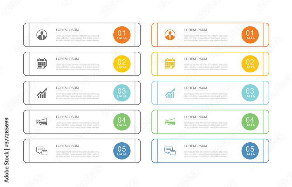 Poster 10 data infographics tab index template with thin line design. vector illustration abstract backgrou