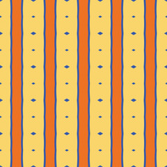 Vector seamless pattern texture background with geometric shapes, colored in yellow, orange, blue colors.