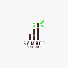 Bamboo consulting concept logo designs vector template
