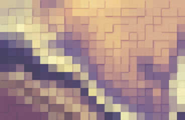 Volumetric square tiles close-up in pastel colors. For a beautiful background.