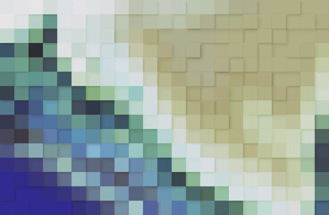Volumetric square tiles illustration. Close-up.