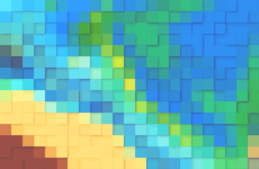 Close up of Blue mosaic tiles for background.