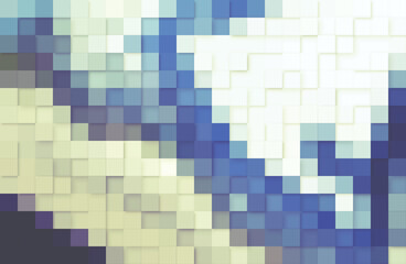 Close-up of blue and white mosaic tiles for background.
