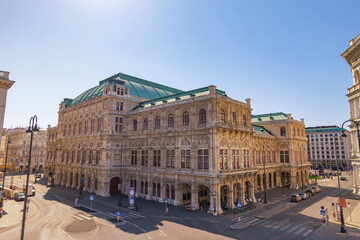 Fototapeta na wymiar Vienna Austria city skyline at Vienna State Opera