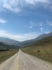 Gravel road in mountains