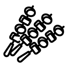 Greek bbq sticks icon. Outline greek bbq sticks vector icon for web design isolated on white background