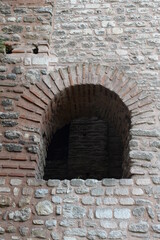 Fototapeta na wymiar The walls of ancient Constantinople. Anemas Prison. Istanbul. Turkey