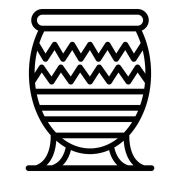 Greek vase icon. Outline greek vase vector icon for web design isolated on white background