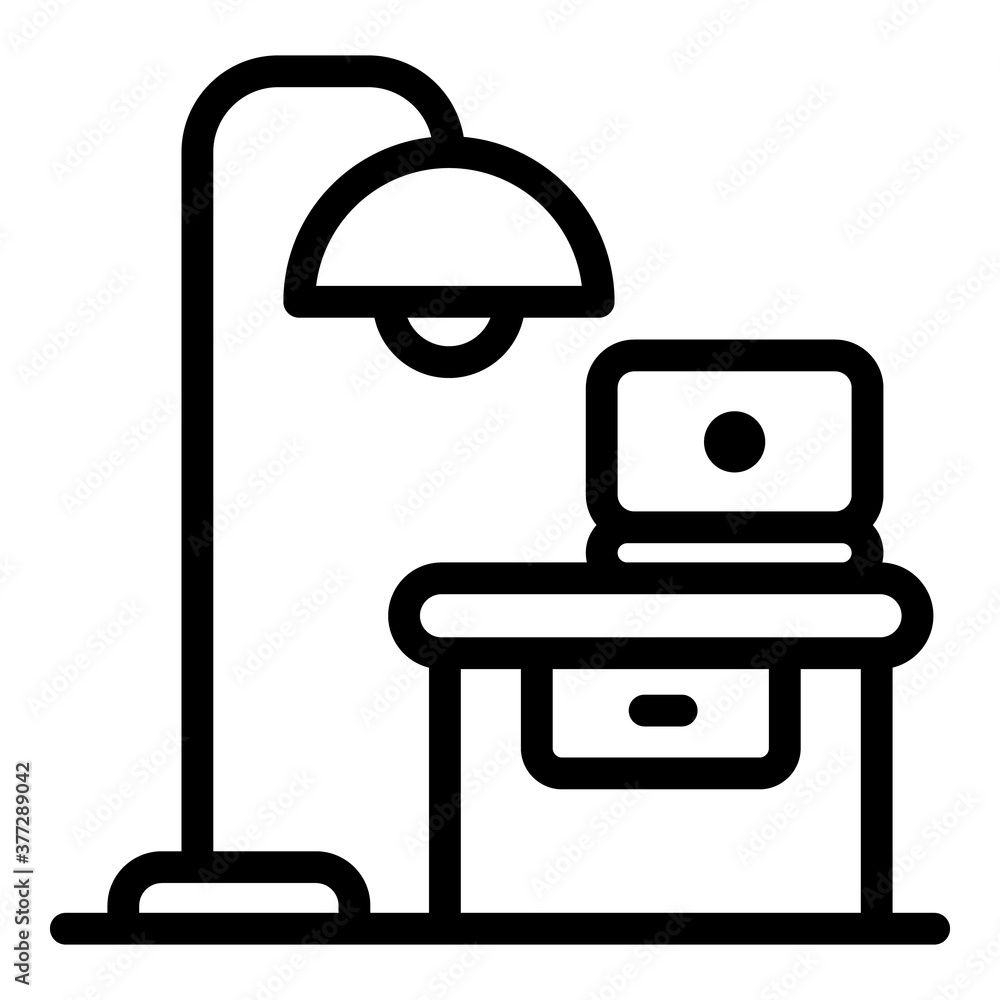 Poster quiet space workplace icon. outline quiet space workplace vector icon for web design isolated on whi
