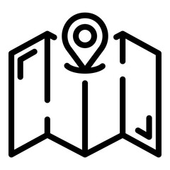 Quiet space map location icon. Outline quiet space map location vector icon for web design isolated on white background