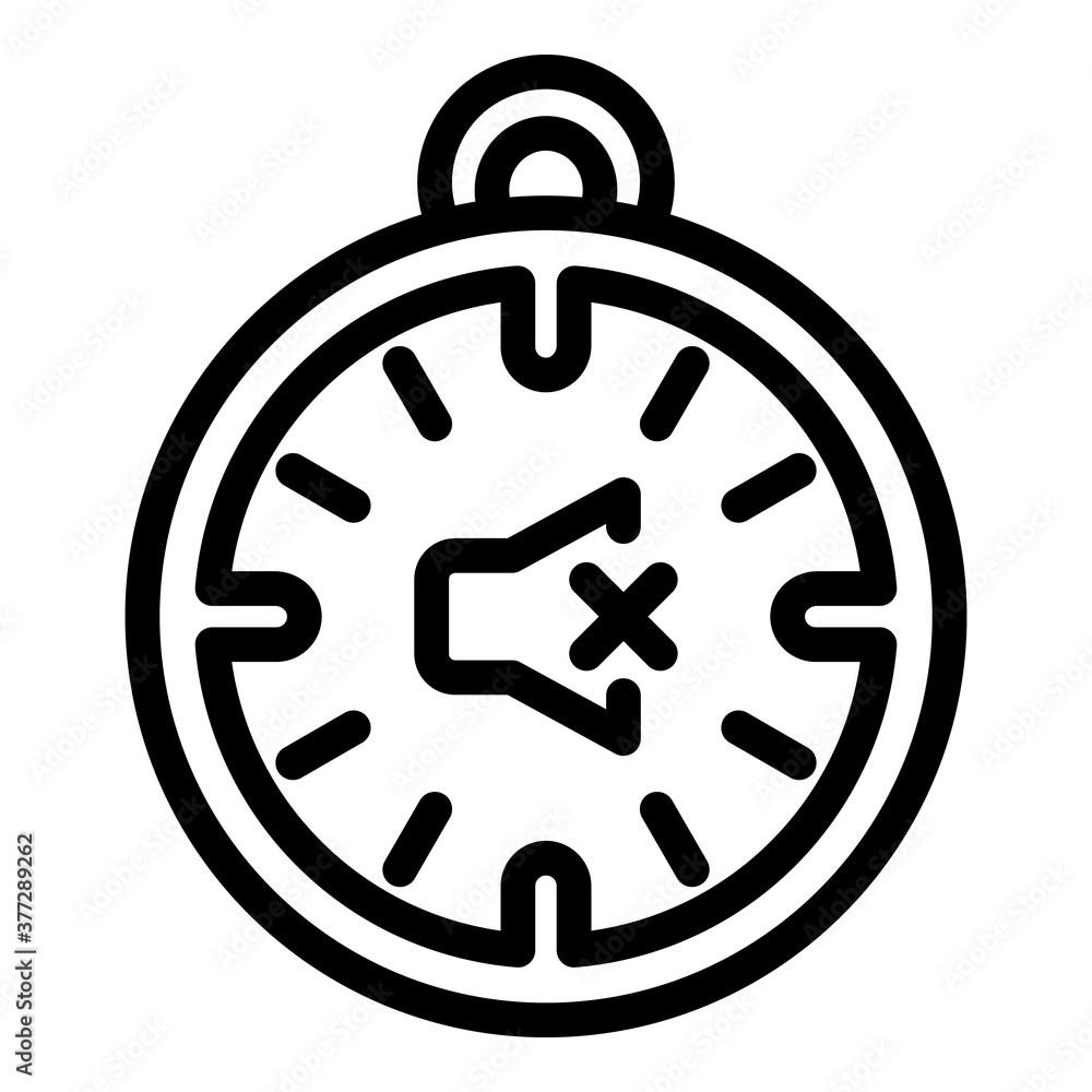 Poster quiet spaces stopwatch icon. outline quiet spaces stopwatch vector icon for web design isolated on w