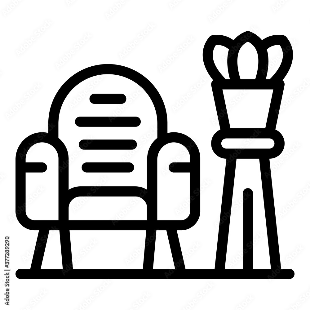 Poster quiet spaces armchair icon. outline quiet spaces armchair vector icon for web design isolated on whi